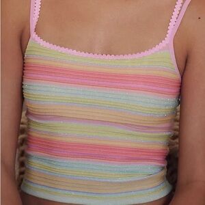 Anthropologie LyreBird Sparkle Striped Tank